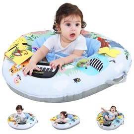 Lovvie & Joy 3-in-1 Baby Seat & Tummy Time & Play Activity Center Ring,Soft Infant Seats for Sitting Up Chair 0-12 Months Babies with Toys for Early Sensory Exploration and Motor Skill Development