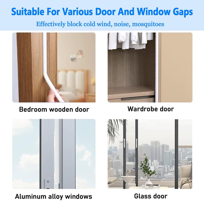 66 Ft Strong Adhesive Brush Weather Stripping for Sliding Windows