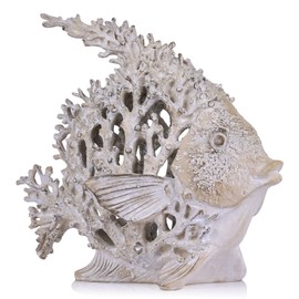 Beach Coastal Decor Coral Reef Angelfish Figurines, Modern Nautical Decor Ocean Centerpieces for Living Room, Bathroom, Office, Coffee Table, Beach House, Seaside, Entrance, Shelf Decorative