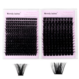 WENDY DIY 468 Pcs Lash Clusters Book Natural Look Individual Cluster Lashes Kit 80+100D, D Curl,10-18 mixed Wispy-lashes Soft (28-100P+200P-07-D-1018）