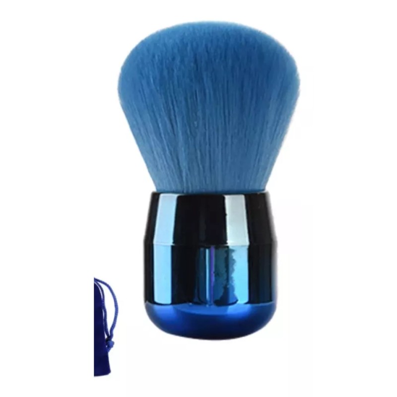ZzDog Brocha Kabuki Redonda Suave Base Crema O Polvo Azul