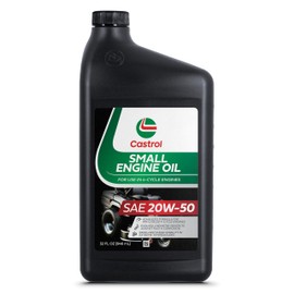 Castrol SAE 20W50 Small Engine Oil For Use in 4-Cycle Air Cooled Engines – Ideal For Outdoor Power Equipment, Lawn Mowers, Tractors, and More – 12 Pack (1 Quart)