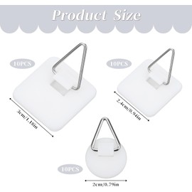 30 Pcs Adhesive Picture Hanger Picture Hanging Hooks Stick On Picture Hangers Plate Hanger for Wall Invisible Plate Hangers for Hanging Pictures Without Nails for Home Wall Art Picture Photo Frame