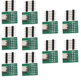 Heevhas USB Type-C to DIP PCB Connector Pin Board Test Board Solder Socket Dip Pin Header Adapter Converter Adapter Module Adapter Board (Pack of 10)