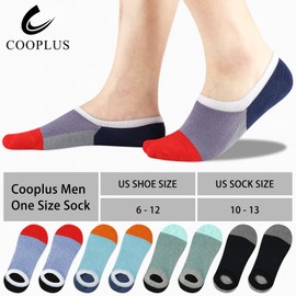 COOPLUS No Show Socks Men 8 Pairs Cotton Low Cut Non Slip Socks Casual Invisible Flat Boat Socks