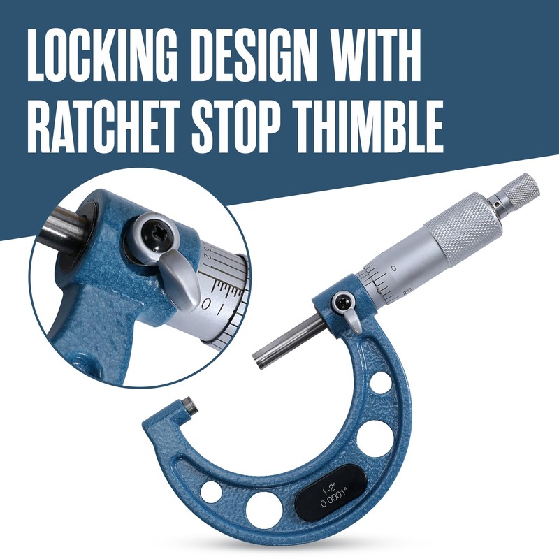 Micrometer, Outside Micrometer Set, Measuring Tool, 6 Pack & Accessories,