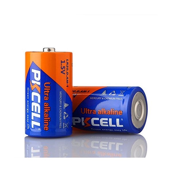 PKCELL 2 X D Size Alkaline Battery LR20 MN1300 Duration 1800min