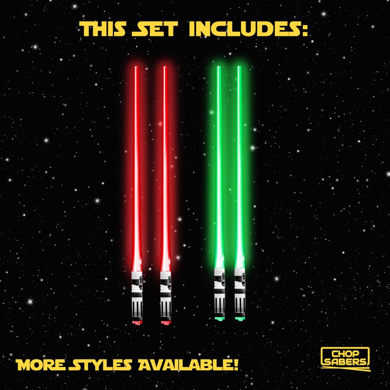 Lightsaber Chopsticks Light Up - LED Glowing Light Saber Star