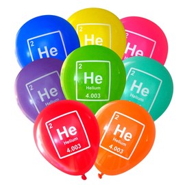 Mad Science Party Balloons - Helium Periodic Table Element (16 pcs, Deluxe 2-Sided) by Nerdy Words (Assorted)