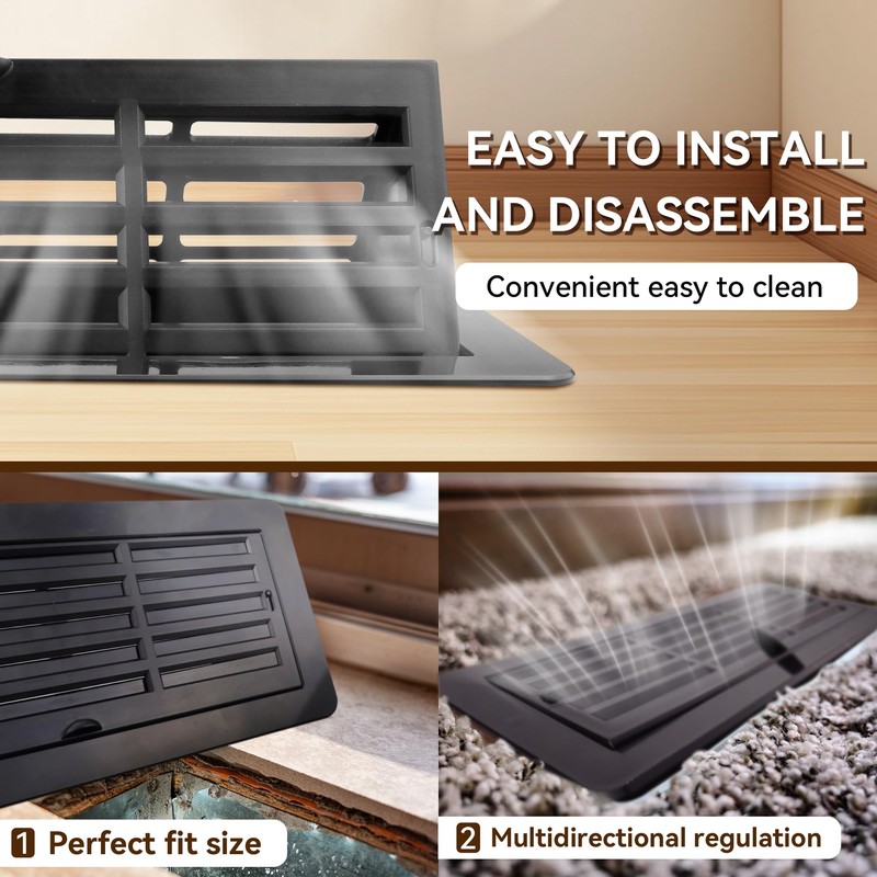 Floor Vent Covers 4 x 10 inch, Adjustable Air Vent