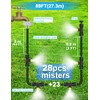 Misters for Outside Patio 89FT(27.3M)+34 Brass Mist Nozzles+a Brass Adapter(3/4")