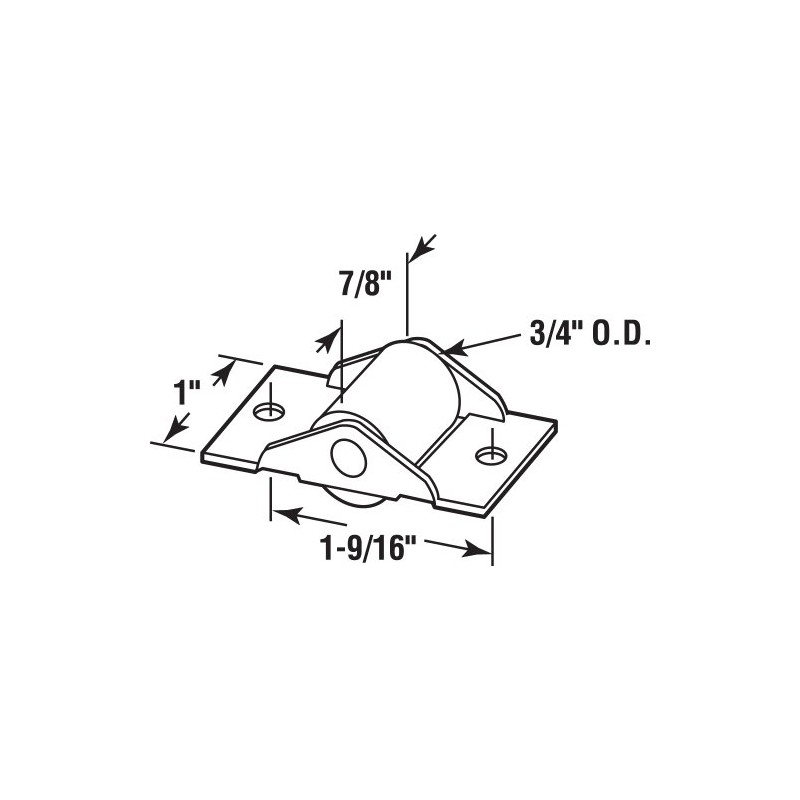 Prime-Line N 6679 Wood Closet Door Roller, Insert Style, 3/4
