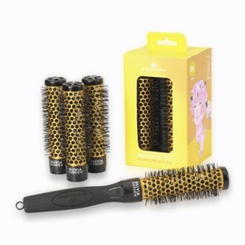Olivia Garden Multibrush Curlers Kit - 4 Attachments & 1 Removable Handle - Size 25 - Perfect for Curls and Volume