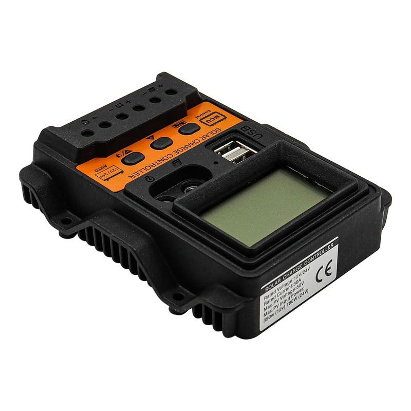 Tiardey Solar Panel Charger Controller 12V 24V 30A Light Control