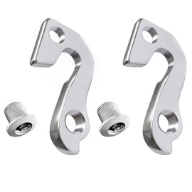 2-Pack Bike Derailleur Hanger for GT, Aggressor, Avalanche, KHS, Timberline, Kestrel, Kettler, Mongoose – Durable Replacement Part for Rear Derailleurs – for Mountain Bikes, Road Bicycles-Sliver