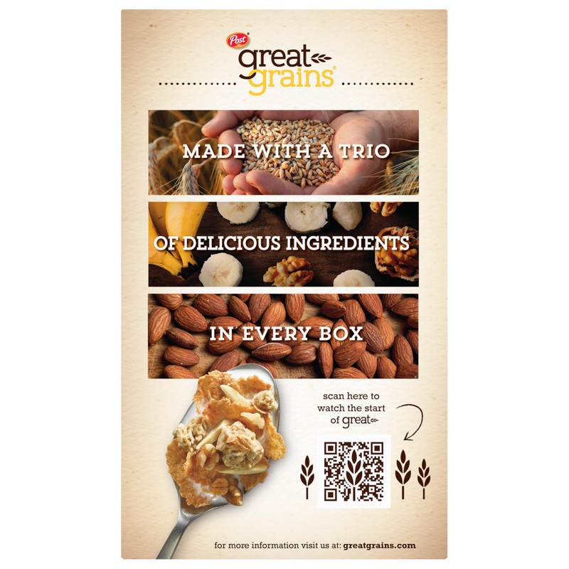 Great Grains Banana Nut Crunch Breakfast Cereal for Adults, Made