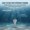 Hfuiqau 12PCS Pyramid Sinkers, Surf Fishing Weights Kit, 1oz Lead