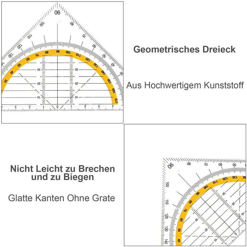 Set of 10 Geometry Triangle, Plastic Set Square, Flexible Set
