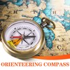 Portable Brass Pocket Compass Waterproof Outdoor Camping Hiking