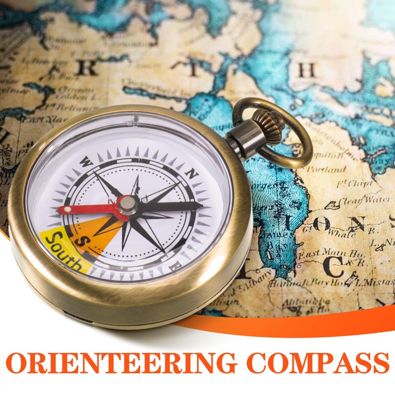 Portable Brass Pocket Compass Waterproof Outdoor Camping Hiking