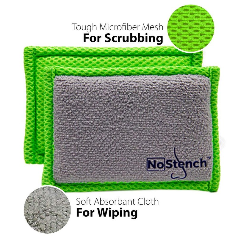 NoStench Kitchen Sponge | Odor Resistant, Non-Scratch Microfiber Mesh &