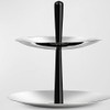 Nambe Circa 18" Two-Tiered Server - Stainless Steel with Black
