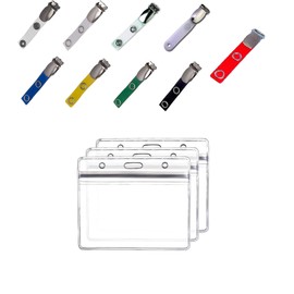 Waizmann.IDeaS® 1 x Horizontal Transparent Protective Cover Vinyl Soft Plastic Waterproof + Braces Clip Clip Tab Metal Snap Button Closure