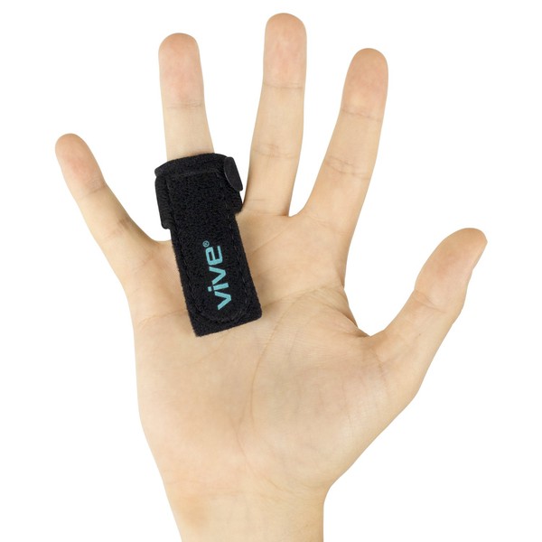 Vive Trigger Finger Splint - Support Brace for Middle, Ring, Index, Thumb and Pinky - Straightening Curved, Bent, Locked and Stenosing Tenosynovitis Hands - Tendon Lock Release Stabilizer Knuckle Wrap