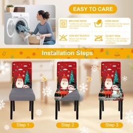 LEIWEIHOPE - Juego de 4 fundas elásticas para sillas de cocina, comedor, extraíbles y lavables, para el hogar, hotel, banquete (4, 52)