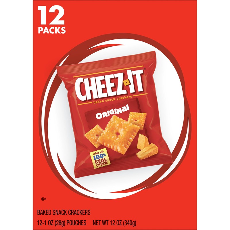 Cheez-It Baked Snack Cheese Crackers, Original, Single Serve, 1 oz