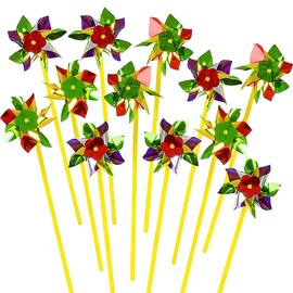 ArtCreativity Rainbow Pinwheels - Pack of 36 - Assorted Colors Wind Spinners, Yard - Garden Windmills, Whirl Pinwheels for Party Favors and Outdoor Lawn Decorations