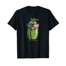 Cool 4th of July Pickle Costume with America Sunglasses T-Shirt