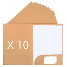 DZOZO 10pcs File Folder Single Insert Folder A4 Letter Size Folder Kraft Black Cardboard Folder Office Project File Presentation Folder for Home School Meeting Report Office Stationery Supplies