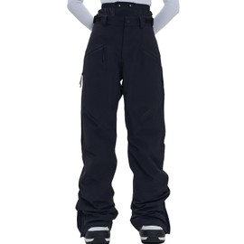 HIGH EXPERIENCE Ski Pants Snow Snowboard Pants Waterproof Insulated Baggy Windproof Hiking Winter Warm for Men Women (Black, X-Large)