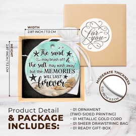 Beach Themed Gift - Beach Gifts for Women - Beachy Ornaments - Decoration Gifts for Women, Men, Family, Friends - Beachy Christmas Party Decorations - Ceramic Christmas Ornament 2025