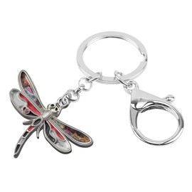 NEWEI Cute Key Chain Dragonfly Enamel Pendant Decor for Women Girls Kids Purse Bag Charms, Darkness