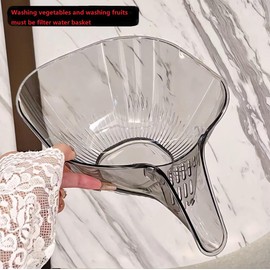 AALFA Multi-functional Drain Basket Sink Kitchen Sink Strainer Basket Strainer Sink Washing Basket Home Organizer Drain Fruit Strainer (Transparent gray), 20, KYKJ0000154