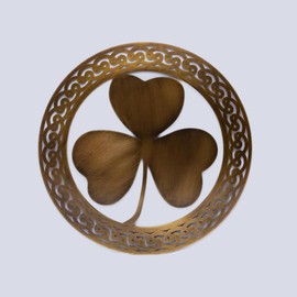 Exclusively Irish Wandbehang Keltisch Runde Form Heimdekoration Kunst Hauszubehör (Antikes Messing, Kleeblatt)