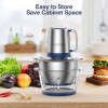 KOIOS 2*2L Bowls Electric Food Chopper Processor Vegetable Meat Grinder