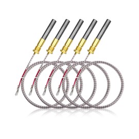 OCHIKI 5 Pcs 36" Thermopile Generator 750mv Fit for Fire Gas Stoves Heat Glo Gas Stoves Oven Water Heater Frying Furnace Gas Fireplace Thermopile Replacement, Aluminum