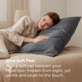 Bedsure Pillow Cases Queen Set of 2 - Dark Grey Double Brushed Microfiber Pillowcases 2 Pack, Super Soft Cooling Pillow Case Covers with Envelope Closure, Wrinkle, Fade and Stain Resistant, 20”x30“