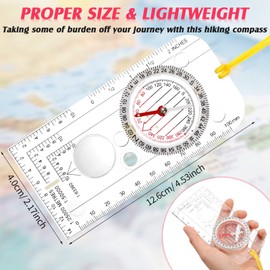 Navigation Compass Scout Compass Orientation Run Compass Lightweight Hiking Compass with Adjustable Tilt for Expedition Map Reading Navigation Orientation Run (12.5 x 6.0 cm)