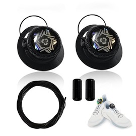 Hebterrka Automatic Twist Lock Shoelaces, No Installation Required, No Tieing, Sneaker Lock Shoelaces for, Black (black 1)