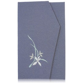 Stylefuku Fukusa, For Mourning Use, Left Opening, Bellflower (Noto Crepe, Embroidered), Funeral, Made in Japan, FUKUSA Notebook, Gray