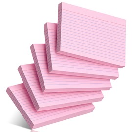 200 Pcs Index Cards 4 x 6 Inch Ruled Pink Index Cards, College Ruled Flash Cards for School, College, Office and Home Organization, Durable Study To Do List Note Cards with Ruled Lines, 5 Pack of 40
