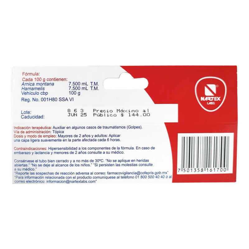 Arnica Tópica Montana Nartex Unguento Pack 3 Tubos Con 30g