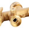 Brass Garden 4-Way Hose Splitter Hose Adapter Ball Valve Water