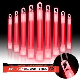 Glow Fever Emergency Safety Military Grade 6'' Lightsticks, Light Up Ultra Bright Glow Sticks with 12 Hours Duration. for Hiking Party Camping Blackouts Hurricane Shelter Survival Kit (Red, 30PCS)