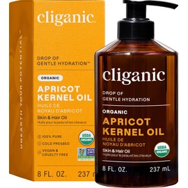 Cliganic Organic Apricot Oil, 100% Pure (8oz) - For Skin, Hair & Face | Natural Cold Pressed Unrefined