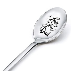Dad Gifts Spoons for Men Father Day Gifts for Dads Gifts from Daughter Son Daddy Birthday Gifts for Fathers I Love You Dad Spoon Engraved Coffee Tea Lovers Gift